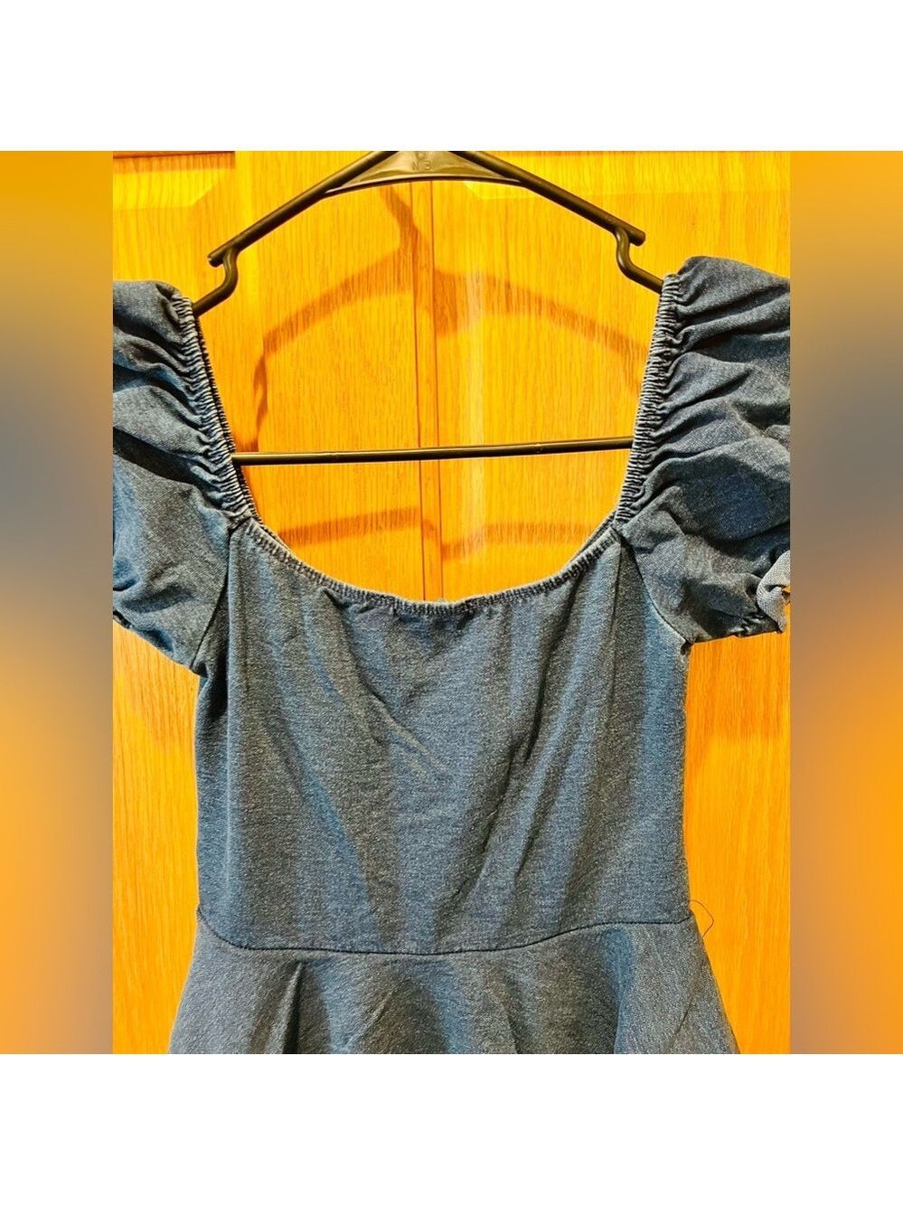 NWT XS Dolls Kill Current Mood Chasin’ Rainbows Mini Dress in Denim - Picture 11 of 12